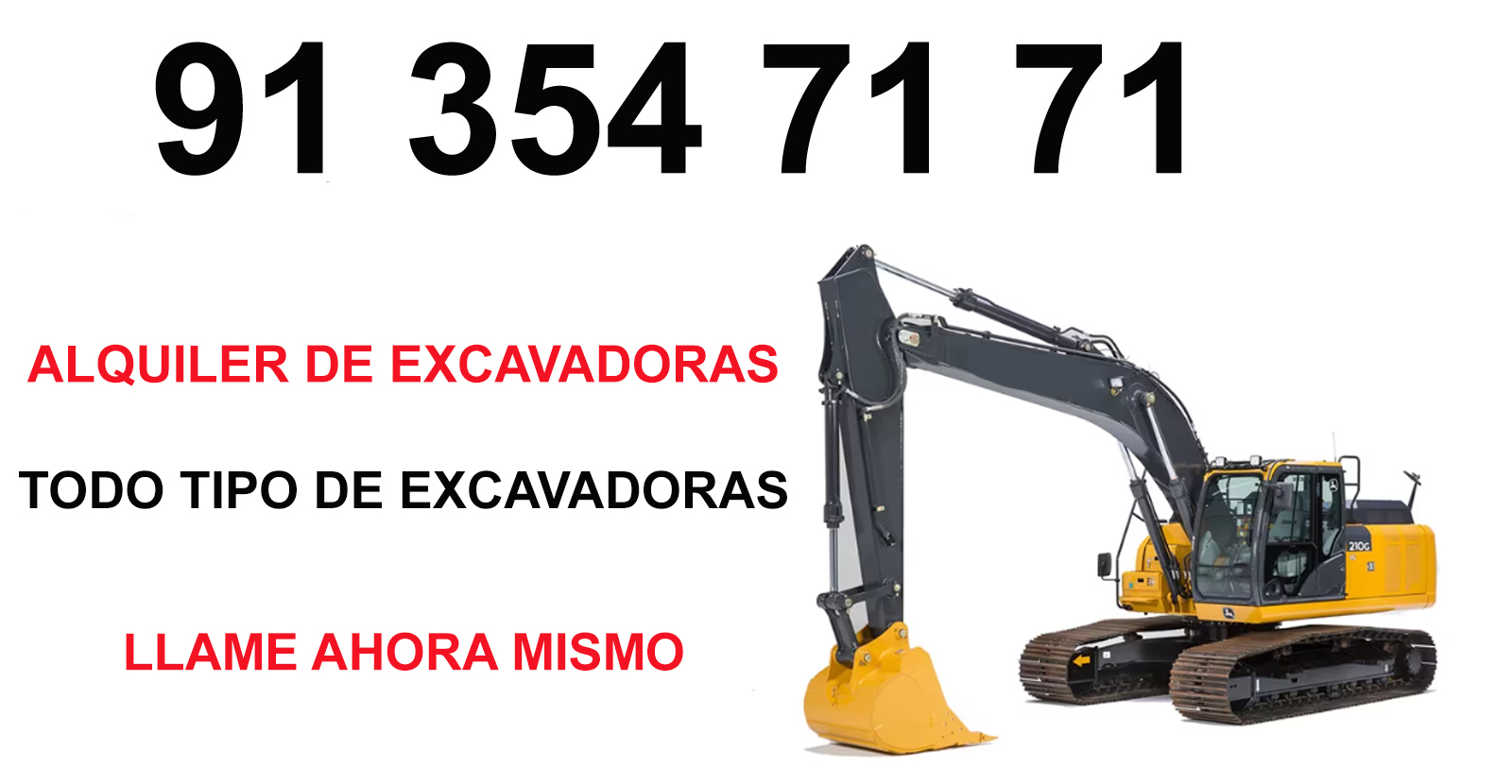 Maquina excavadoras de alquiler en Madrid