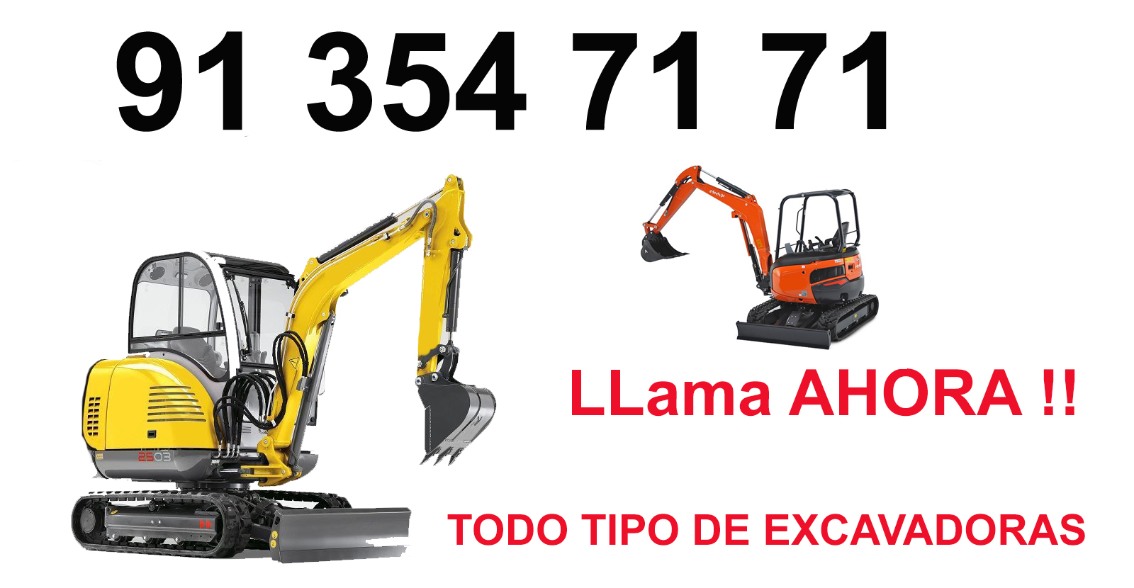 Maquina excavadoras de alquiler en Brunete